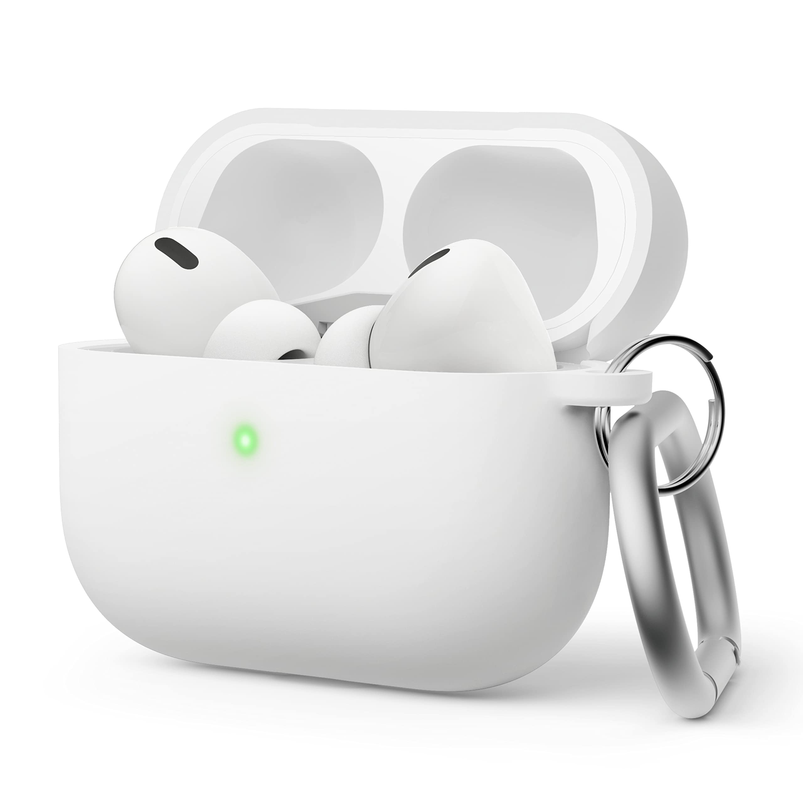 elago Liquid Hybrid Silikon Hülle Kompatibel mit Apple AirPods Pro 2. Generation Case, Dreischichtige Struktur : Voller Schutz, Front-LED sichtbar, Unterstützt Kabelloses Aufladen (Weiß)