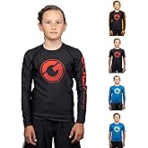 Gold BJJ Kids' Contender Rash Guard - Youth Boys and Girls Jiu Jitsu Rash Guards