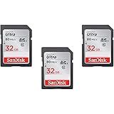 SanDisk Ultra 32GB Class 10 SDHC UHS-I Memory Card Up to 80MB, 3 Pack (Card)