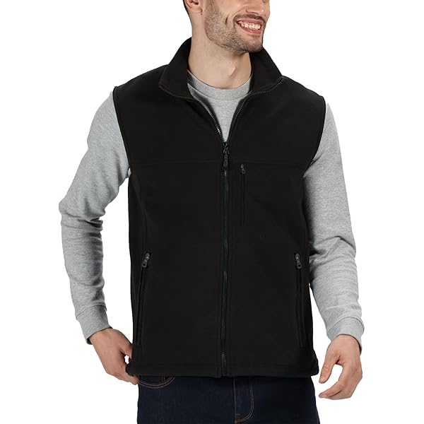 Knocker Men's Polar Fleece Zip Up Vest (S, Black) at Amazon Men's