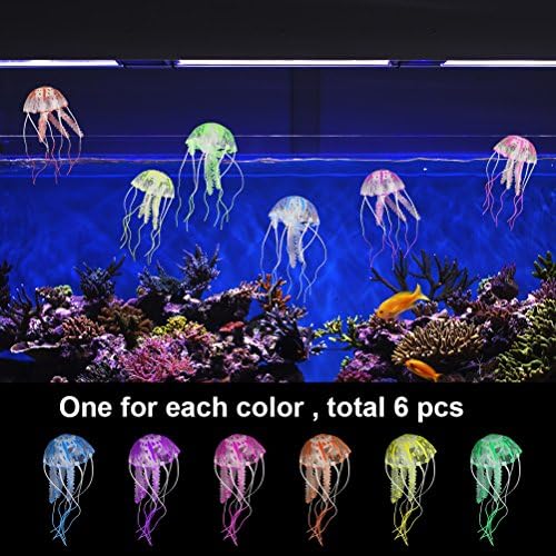 6 PCs Artificial Jellyfish , Jewelvwatchro Artificial Jellyfish Ornament for Aquarium Fish Tank