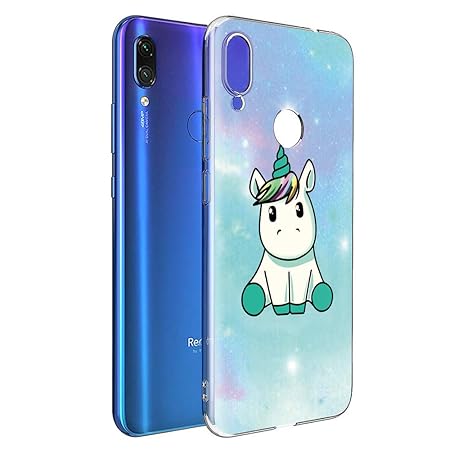 Yoedge Xiaomi Redmi Note 7 Hülle, TPU Silikon Transparent Schutzhülle Handyhülle mit Muster Motiv Case Ultradünn Stoßfest 360