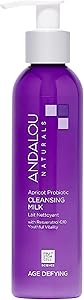 Andalou Naturals Age Defying Apricot Probiotic Cleansing Milk | Gentle Daily Hydrating Face Cleanser For Dry, Dehydrated Skin