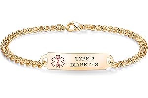 AOAMID 6.5"-8.5" Medical alert id bracelets for Women Stainless steel Medical Bracelets with Free engraving