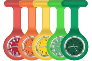 SIBYTECH Nurse Watch Brooch, Silicone with Pin/Clip, Glow in Dark, Health Care Nurse Doctor Paramedic Medical Brooch Fob Watch