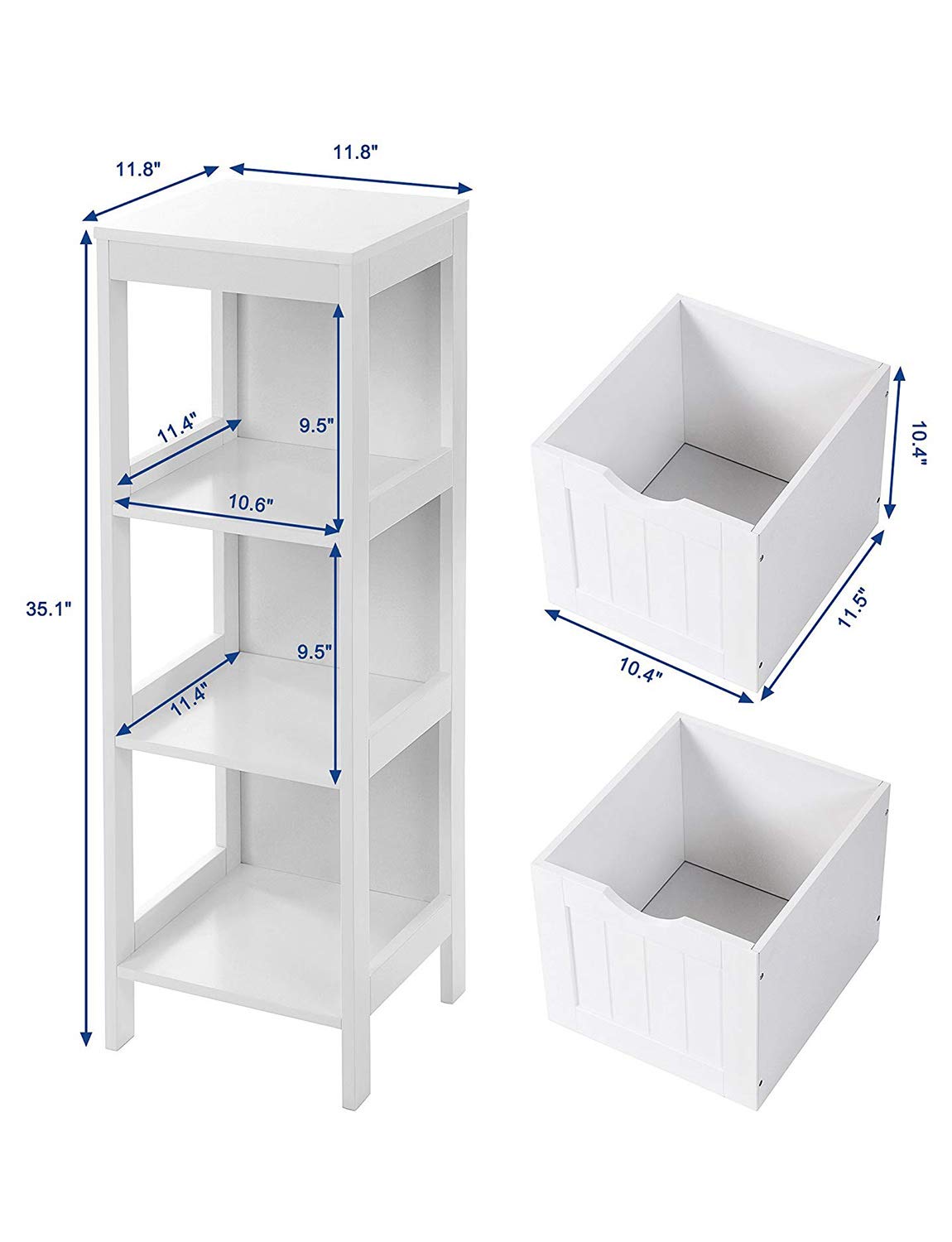 vasagle storage cabinet on Vasagle Ubbc42wt Floor Cabinet Multifunctional Bathroom Storage Organizer Rack Stand 2 Drawers White Storage Cabinets