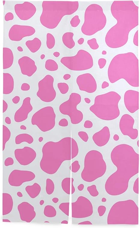 Amazon カオリヤ のれん モウ柄 ウシ柄 牛柄 動物柄 アニマル柄 ピンク 暖簾 幅 丈136cm 綿麻 突っ張り棒付き 幅90cmドア適用 幅広 プレゼント のれん オンライン通販