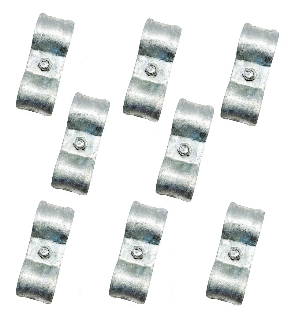 Photo 1 of 1-3/8" Chain Link Fence Panel Clamps, Galvanized Fence Dog Kennel Saddle Clamps, 8pcs for 32mm Pipe Panel Frames