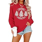 MOUSYA Farm Fresh Christmas Tree Cakes Sweatshirt Woman Christmas Crewneck Sweater Xmas Gifts Top Casual Long Sleeve Tops