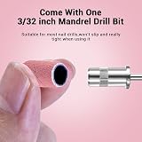 MelodySusie 100 Pcs Nail Drill Bits 180 Grit Sanding Bands Pink view 5