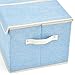 EZOWare Large Storage Boxes [3-Pack] Large Linen Fabric Foldable Storage Cubes Bin Box Containers with Lid and Handles for Home Nursery, Closet, Baby Products (Assorted)