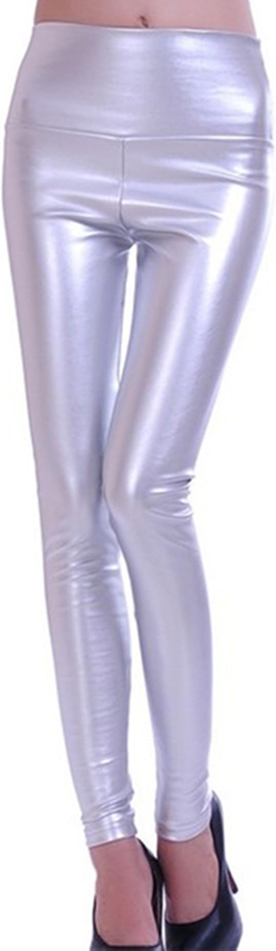 PLAER Women's Fashion Sexy high Waisted Leggings Faux Leather PU Leather Pants