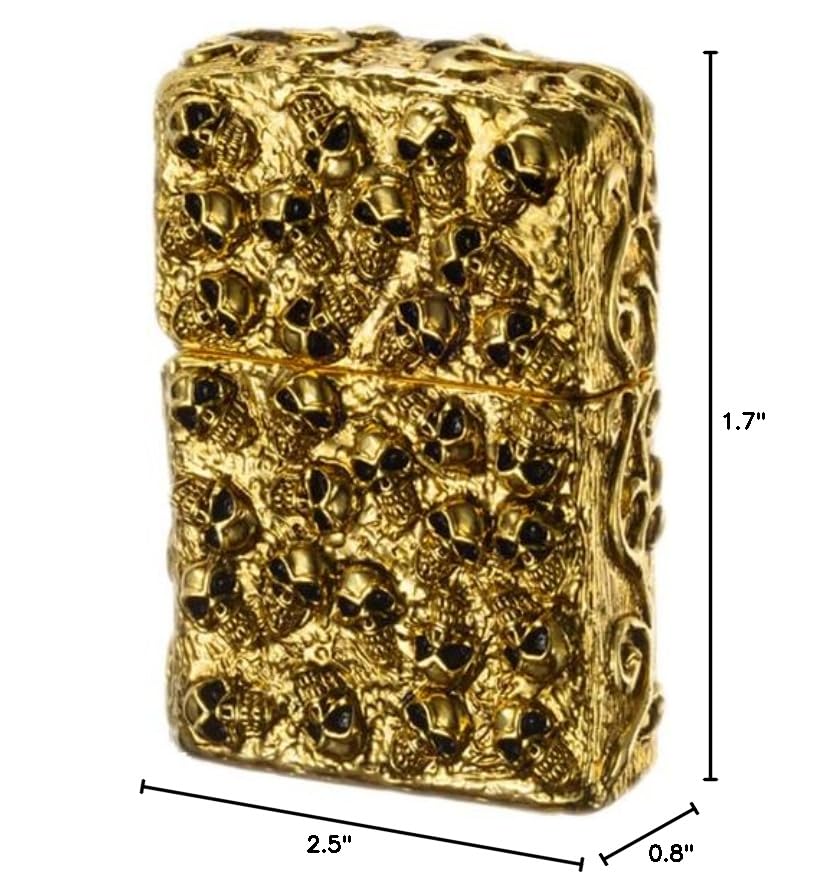 Zippo Lighter Skull Jacket GI Gold Ibushi