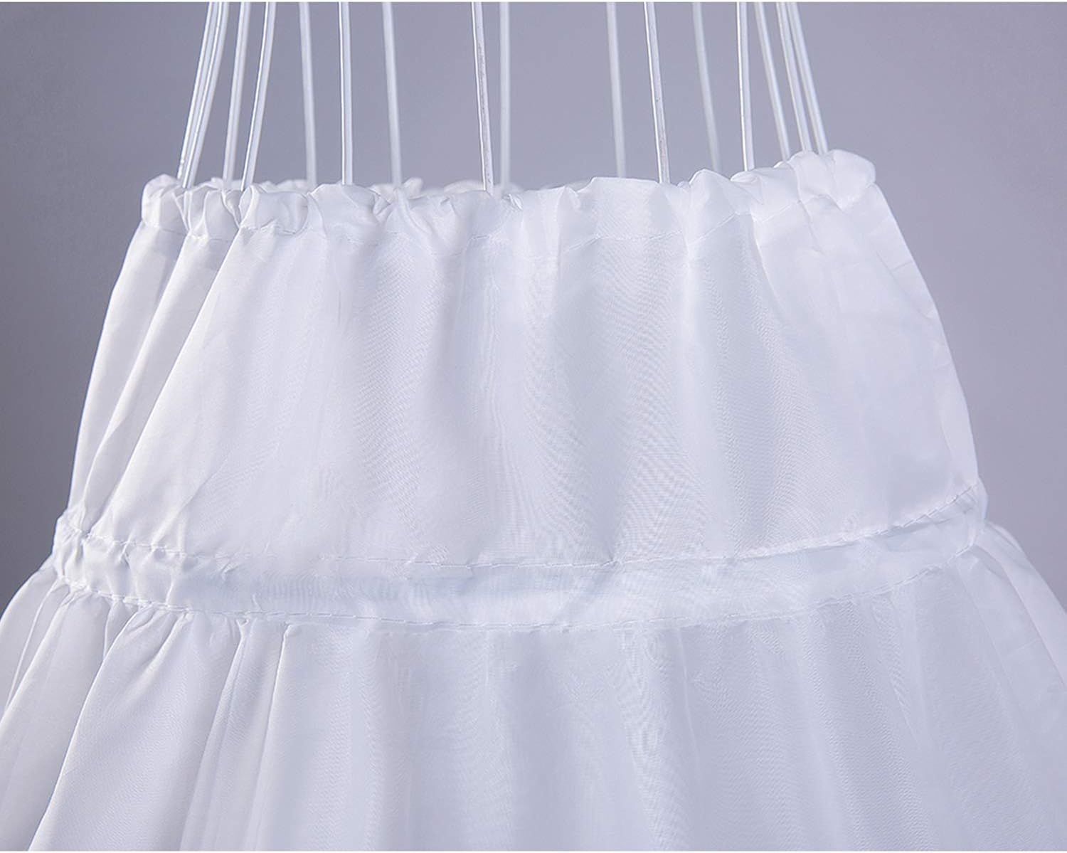 NNJXD Girls Fluffy Petticoat Wedding Birthdays Dresses Crinoline Prom Underskirt Bustle, White 30 - Image 5