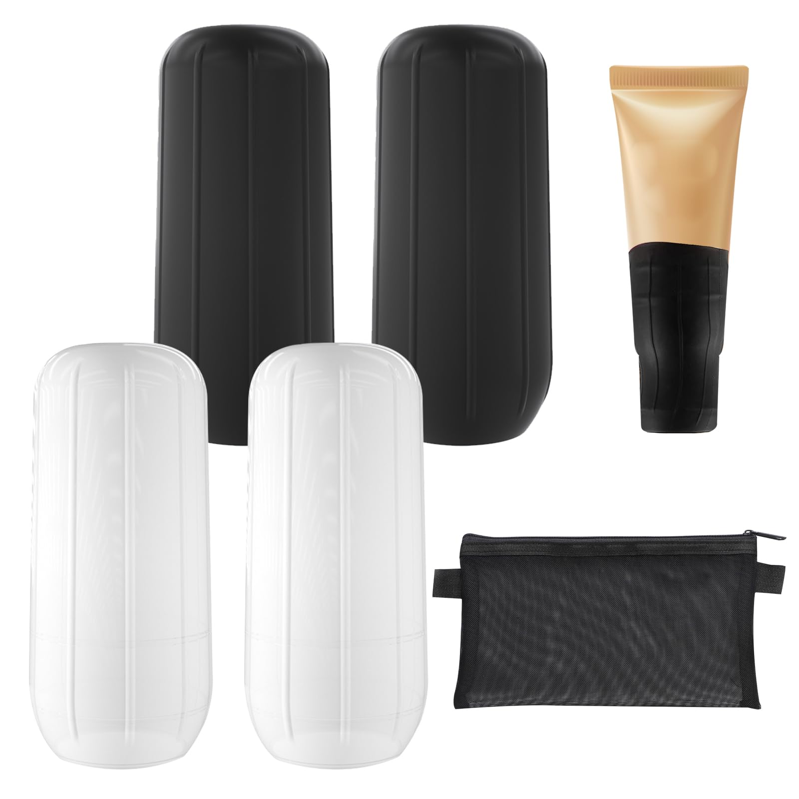 Elastic Sleeve for Leak Proofing, 4Pcs Leak-Proof Silicone Bottle Covers for Travel Reusable Travel Toiletry Sleeves for Shampoo Shower Gel Facial Cleanser with A Storage Mesh Bag