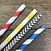 Outside the Box Papers Superhero Theme Chevron and Striped Paper Straws 7.75 Inches 100 Pack Red, Blue, Black, Yellow, White
