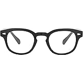 Kursan Small Round Black Glasses for Women Men Thick Frame Fashion Clear Lens Blue Light Glasses