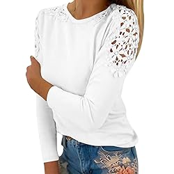 iPOGP Women's Round Neck Solid Color Hollow