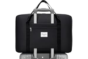 FITMYFAVO Personal Item Travel bag 36L - Lightweight, Foldable,Waterproof, Durable Carry-On Luggage for Spirit Airlines, Ideal for Women and Men(black)