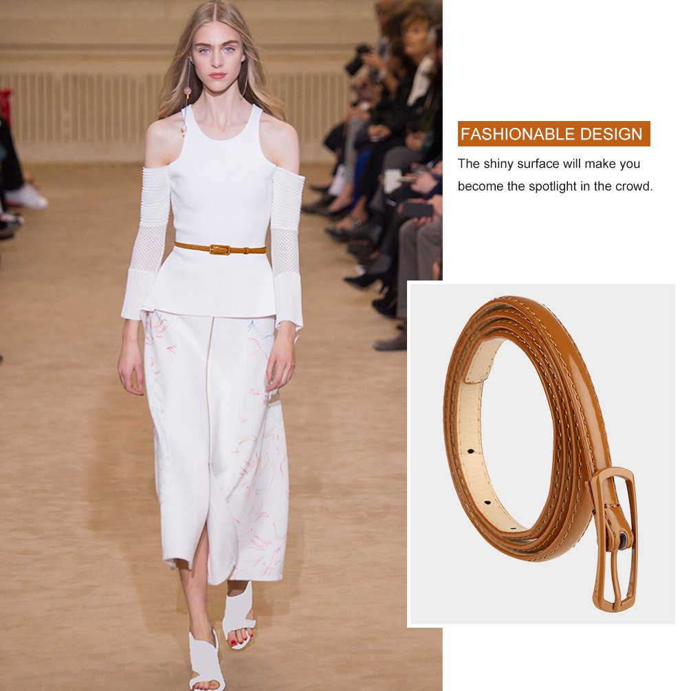 VBIGER Femmes Ceinture Fine Élégant en Cuir PU Ceinture Réglable Pour Les Robe Chemisier Jupe, 2 Pcs