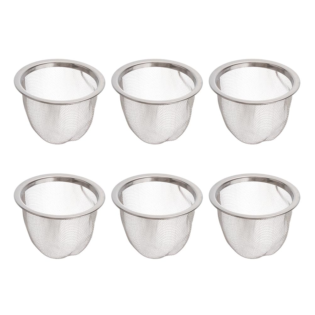 HEMOTON 6pcs Tea Infuser for Loose Tea Stainless Steel Mesh Tea Strainer Fine Mesh Sieve Tea Leaf Filter Teapot Replacement Mesh Strainer 4.5cm