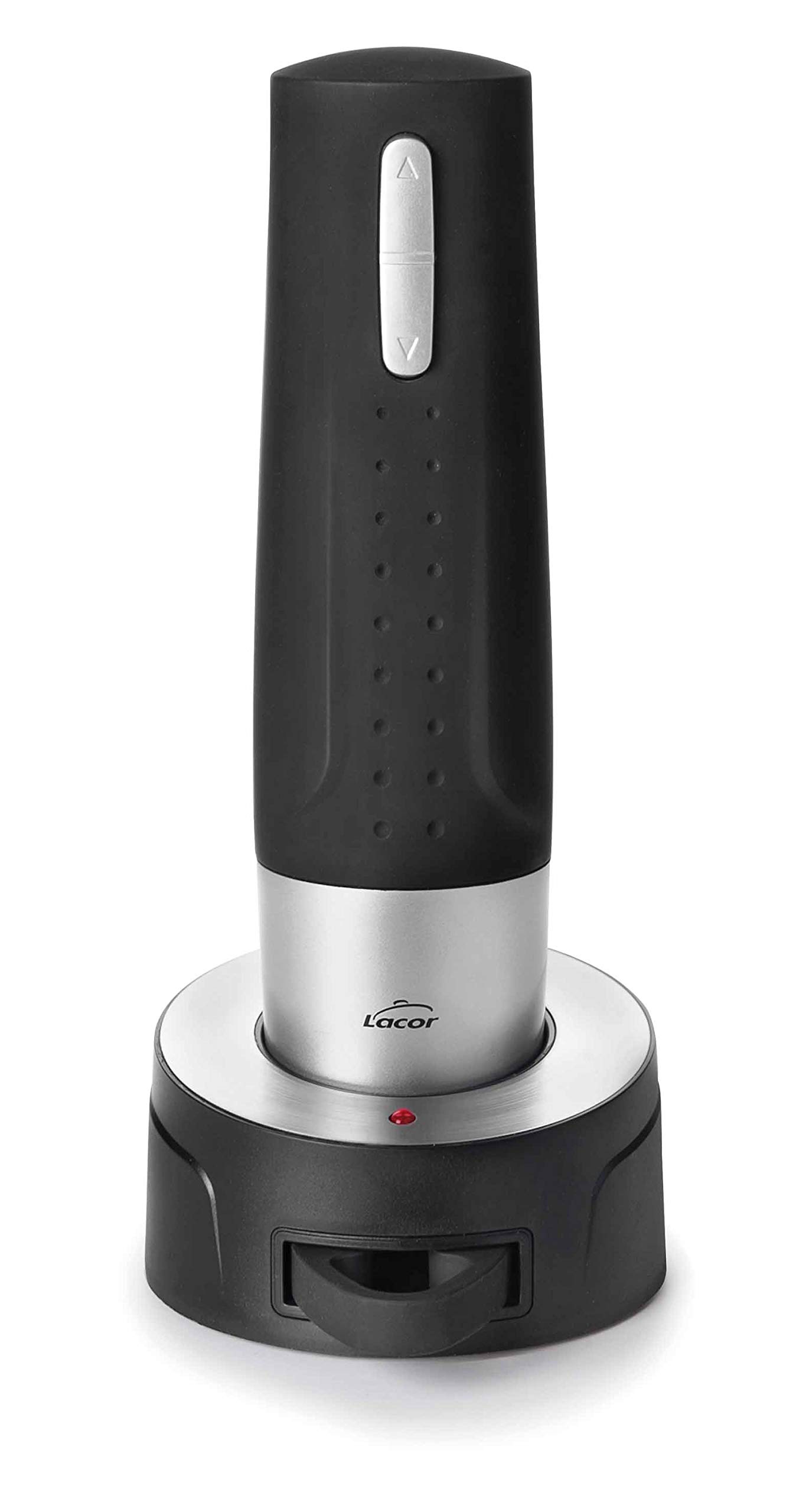 Lacor 63054 Electric Corkscrew with Charger Base, 5 x 5 x 25 cm, Grey