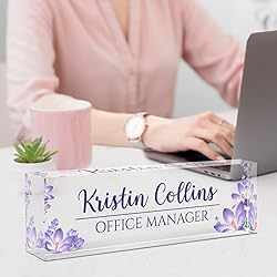 Custom Name Plate for Desk, Acrylic Office Decor