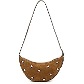 Madewell Women Stud Essentials Crescent Sling In Suede Dried Acorn One Size