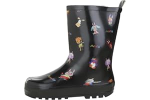SWIFT*FROG Unisex Kids Print Rain Boots Waterproof Rubber Rain Shoes Toddler Boys Girls Lightweight Rainboots