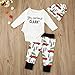 YOUNGER TREE Christmas 3Pcs Set Cute Newborn Infant Baby Boy Girl Clothes Romper Tops +Long Pants Outfit (12-18 Months, White)