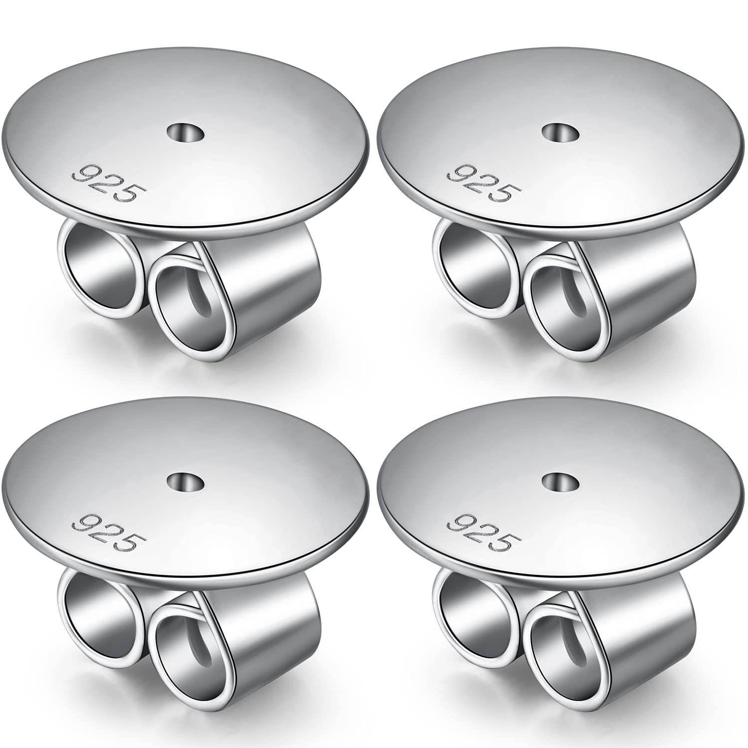 Earring Backs Stud Earring Backs Flat Earring Lifters Backs Silver Locking Earring Backs Universal Earring Backs Flat Back Earrings Earring Backs for Studs Safety Secure Stud Earring Backs for Women