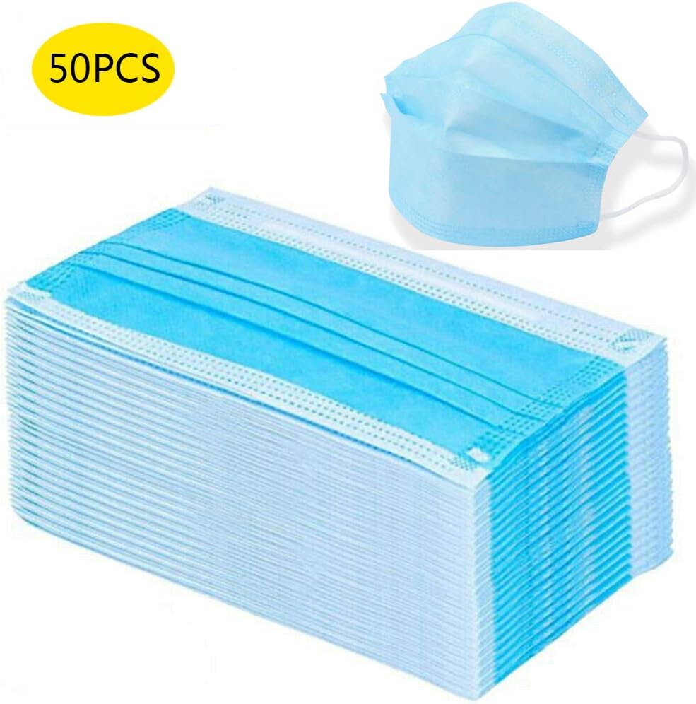 50 PCS Disposable Filter 3-ply Face Mask Personal Protection Dust-Proof Anti Spittle Eye Mask for Earloop