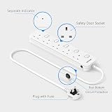 Mscien 5 Way Extension Lead Individual Switches 3M Surge Protector Wall Mount view 2