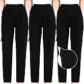 Blosssound Summer Men's Chef Pants Pack Classic 5 Pocket Chef Cargo Baggy Kitchen Pants with Elastic Waist