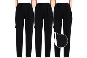 Blosssound Summer Men's Chef Pants Pack Classic 5 Pocket Chef Cargo Baggy Kitchen Pants with Elastic Waist