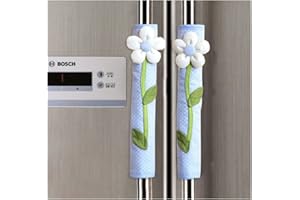 FLYPARTY 2X Handle Covers- Cloth Protector for Electrical Kitchen Appliances,Fridge,Microwave,Dishwasher,Freezer, Oven Door - Keep Clean from Drips,Smudges Fingerprints Dust(Light Blue)