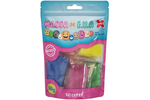 Massa De Eva 10 Cores Sor.P/Artesanato 5g. - 01 Unidade, Make+, 13022, Multicor