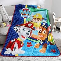 FairyShe Paw Patrol Blanket Cartoon Kids Plush Throw Blanket,Soft Warm Fuzzy Blanket Plush Sheet,39" x 55" Coral Velvet Blanket for Bed Couch Chair Living Room (paw Patrol 2)