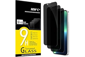 NEW'C 3 Pack Privacy for iPhone 13 Pro Max, iPhone 14 Plus Screen Protector (6.7"), Enhanced 28-Degree Privacy Angle, Ultra D