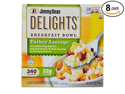 Jimmy dean delights Turkey sausage breakfast Bowl egg whites, potatoes, Turkey sausage&Cheese (077900471339)