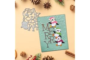 FEEMKOTA Merry Christmas Penguin Die Cuts for Card Making Stamps Cutting Dies for DIY Paper Scrapbooking Crafts Embossing Decorations