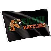 Desert Cactus Florida A&M University FAMU Flag - 3 x 5 Feet Rattlers Banner, Indoor/Outdoor Durable Fabric, 100% Polyester Design (Black)
