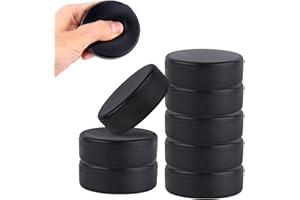 PEUTIER 8pcs Ice Hockey Pucks, Diameter 3 Inch/Thickness 1 Inch Lightweight Non-Rubber Soft Foam Hockey Pucks for Practice and Classic Training Indoor(Black)