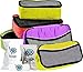 bago 8 Pcs Packing Cubes for Travel - 5 Travel Packing Cubes for Suitcases with 3 ZipLock Bags - Luggage Organizer Bags to Get Maximum Storage, Save Time & Effort to Pack (Green Red Purple Yellow)