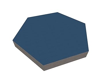 PolySound Schallschutzwand & Breitbandabsorber ECO Hexagon Ø440mm - Farbe: blau melange Stärke: 5cm
