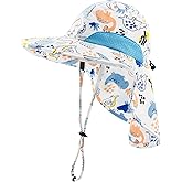 XIAOHAWANG Girls Sun Hat Baby Beach Hats Boys UPF 50+ Kids Summer Protection Cap Toddler Breathable Caps Wide Brim Neck Flap