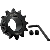 Saelno #40 Roller Chain Sprocket Type B 1 inch Bore 12 Tooth, Hardened Antirust 1045 Steel Drive Sprockets 40B12-1