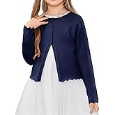 NikNio Girls Long Sleeve Knitted Bolero Cardigan Cropped Button Closure Kids Shrug Sweater 1-10 Years