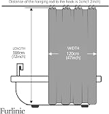 Furlinic Shower Curtain 120x180 Gray Blue Mildew Resistant Polyester view 6