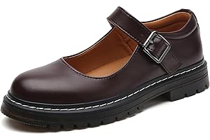 DR.XIRURUCO Mary Jane Shoes Women Platform Non-Slip Classics Round Toe Ankle Strap Comfort Casual Oxford Dress Work Mary Jane Flat Shoes